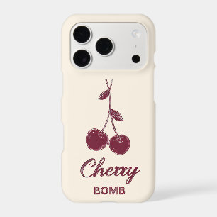 Cherry Bomb Minimal Line Art Cherries Phone Case