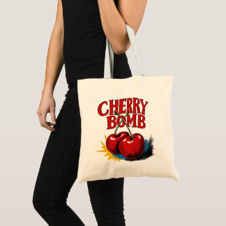 Cherry Bomb Retro Cherries Tote Bag
