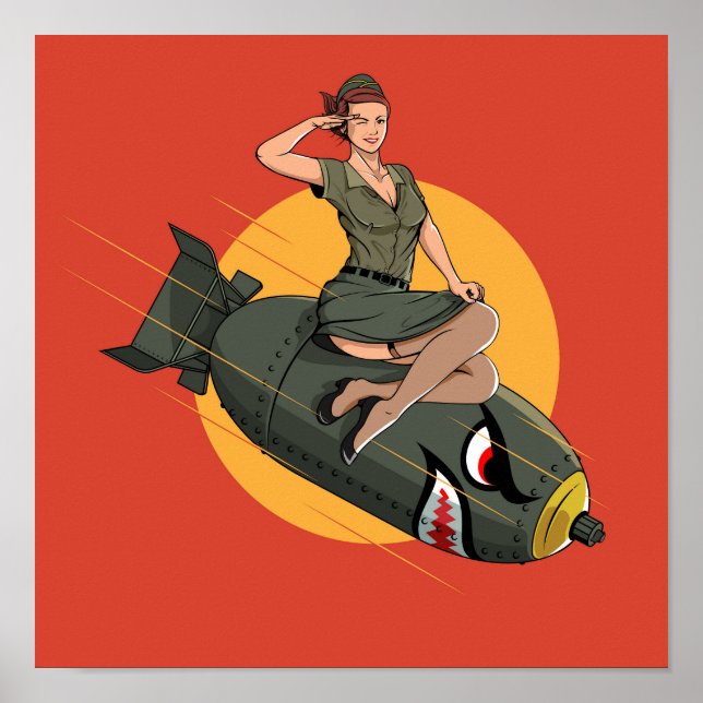 Cherry Bomb WW2 Pin Up Girl  Poster (Front)