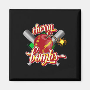 Cherry Bombs Logo Softll Team Matching For Girls T Magnet
