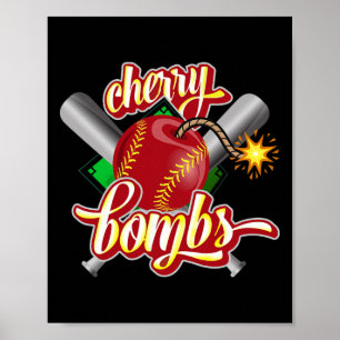 Cherry Bombs Logo Softll Team Matching For Girls T Poster