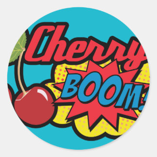 Cherry Boom!! Classic Round Sticker