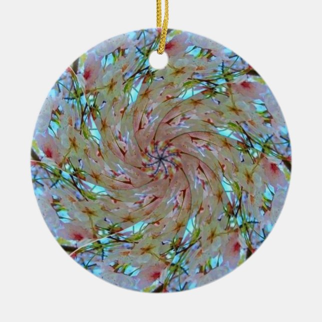 Cherry Bossom Mandala Ornament (Front)