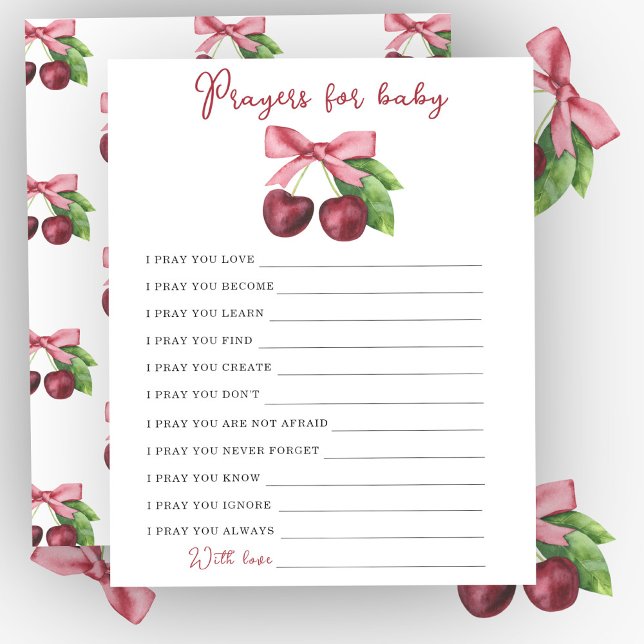 Cherry bow baby shower Prayers for baby (Creator Uploaded)