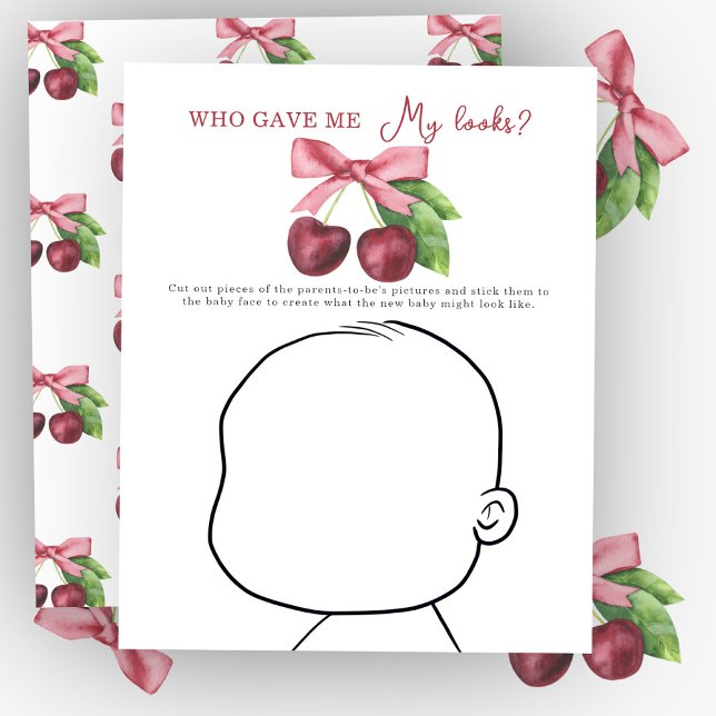 Cherry bow baby shower Who gave me My looks? (Creator Uploaded)
