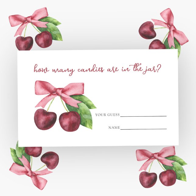 Cherry bow Guess how many candies game Enclosure Card (Creator Uploaded)