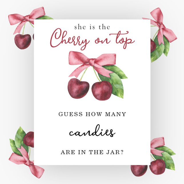 Cherry bow - How many candies are in the jar Poster (Creator Uploaded)