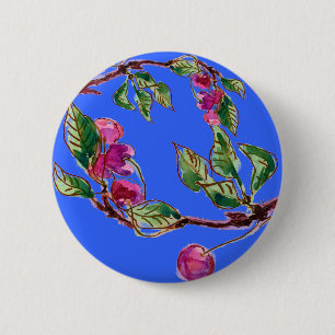 Cherry Branch 6 Cm Round Badge