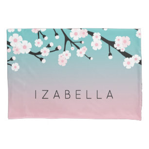 Cherry Branches Custom Name Pillowcase