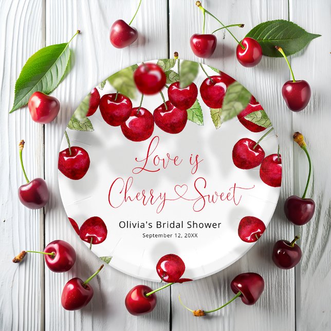 Cherry Bridal Shower Paper Plate (Creator Uploaded)