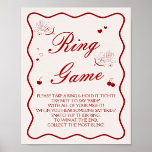Cherry Bridal Shower Ring Game Poster
