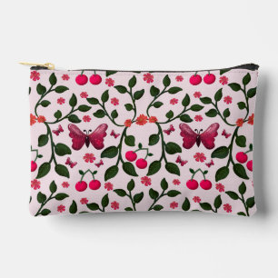 Cherry Butterfly Floral Seamless Pattern Accessory Pouch