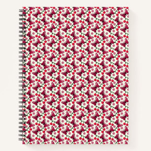 Cherry Butterfly Kawaii Seamless Pattern Notebook