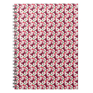 Cherry Butterfly Kawaii Seamless Pattern Notebook