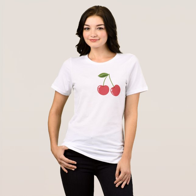 Cherry cartoon image graphic Tri-Blend shirt (Front Full)
