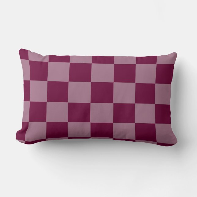 Cherry Checkers Two Tone Throw Pillow HAMbyWG (Front)