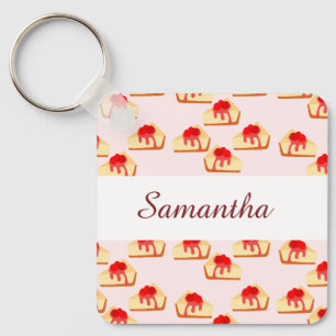 Cherry Cheesecake Dessert Key Ring