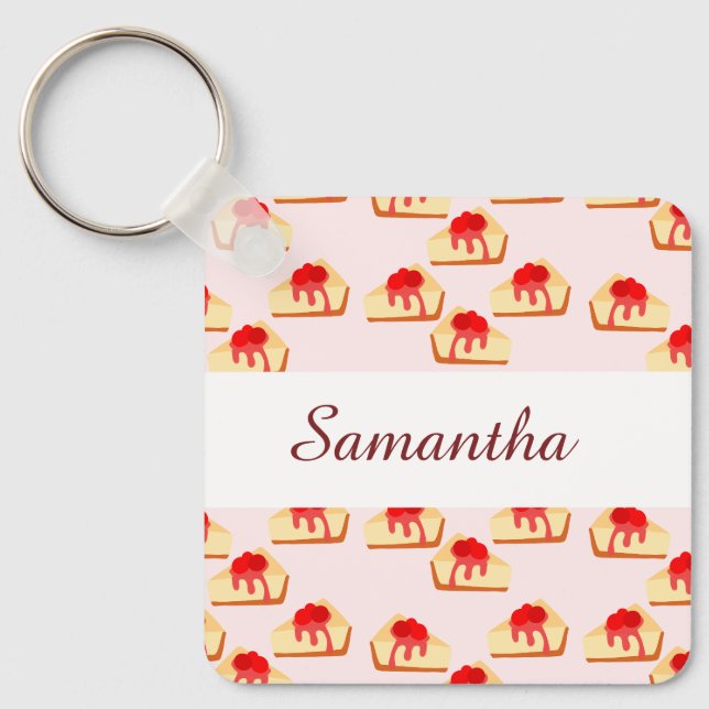 Cherry Cheesecake Dessert Key Ring (Front)