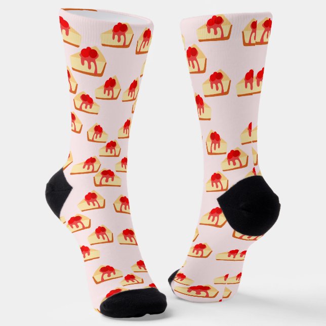 Cherry Cheesecake Dessert Socks (Angled)