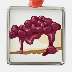 Cherry Cheesecake Metal Ornament