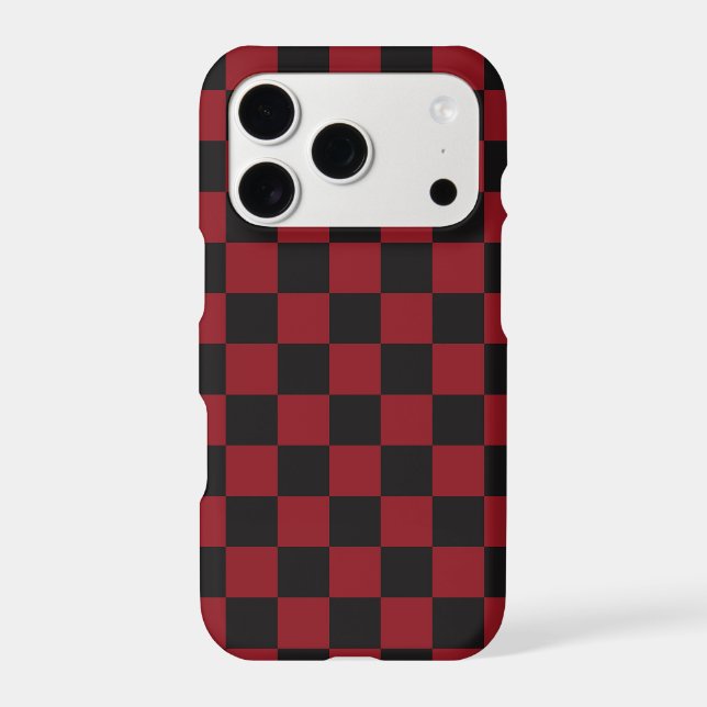 Cherry Chequerboard iPhone Case | Cherry Red Black (Back)
