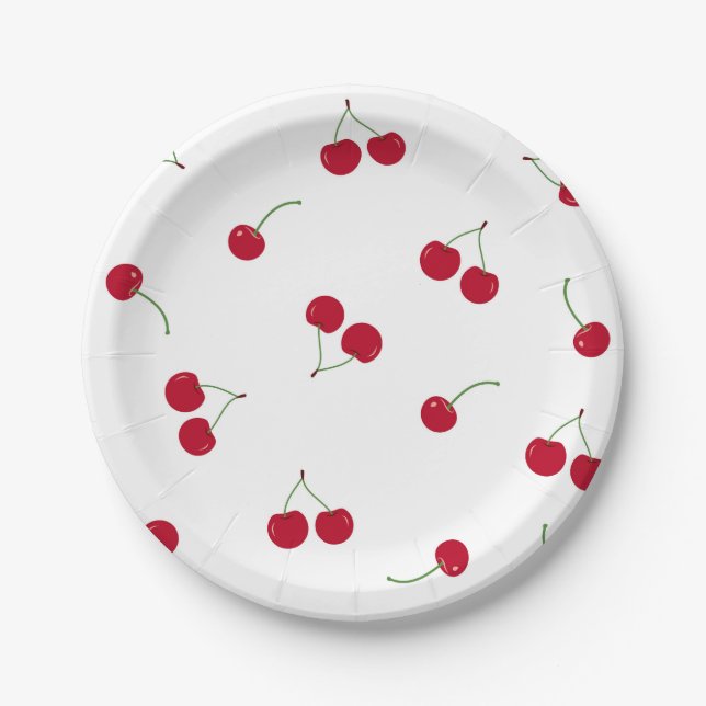 Cherry Cherries Paper Plate (Front)