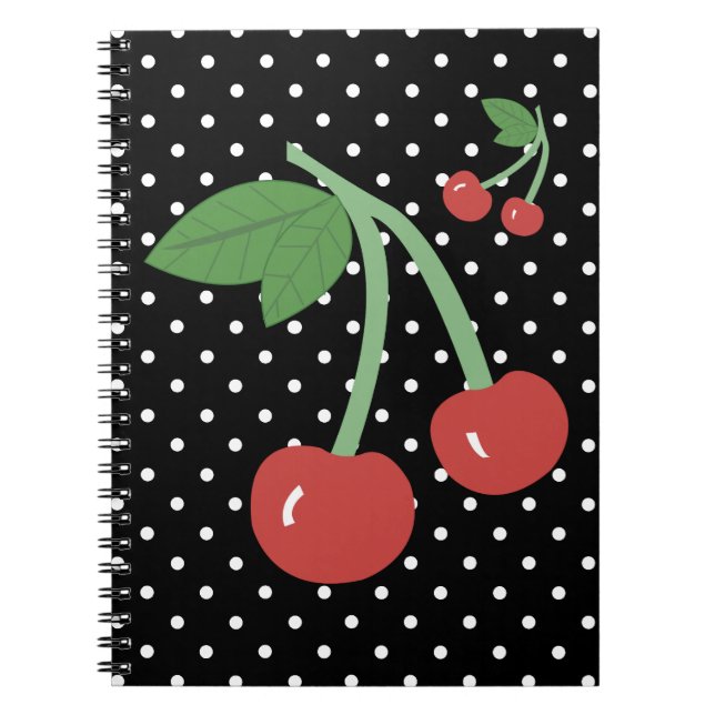 Cherry Cherry Notebook - Dots (Front)