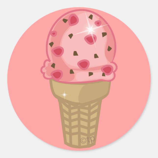 Cherry Chocolate Chip Classic Round Sticker (Front)