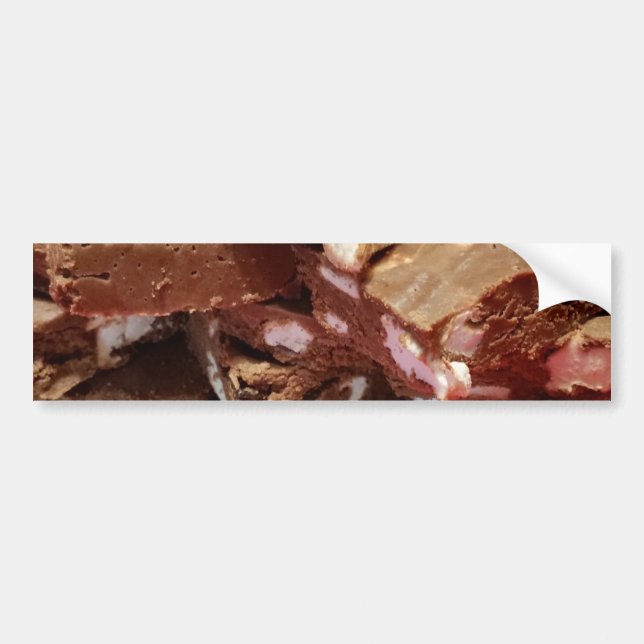 Cherry Chocolate Marshmallow Fudge On A Plate Bumper Sticker (Front)