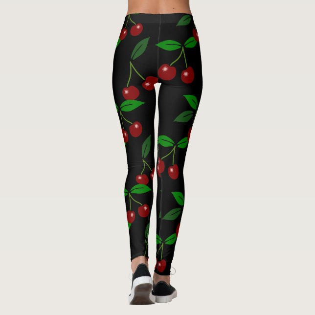 Cherry Choose your colour background Leggings (Back)