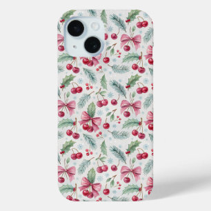 Cherry Christmas iPhone 15 Case
