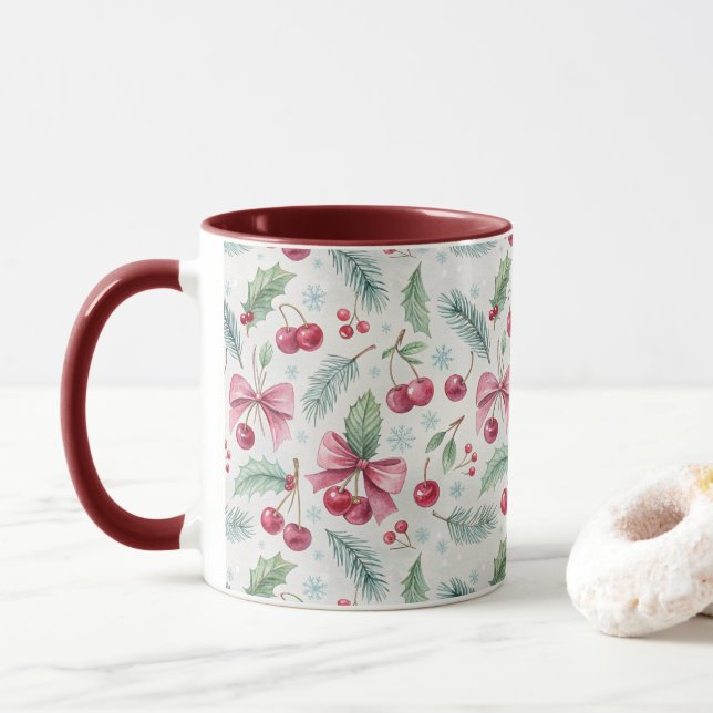 Cherry Christmas Mug (With Donut)