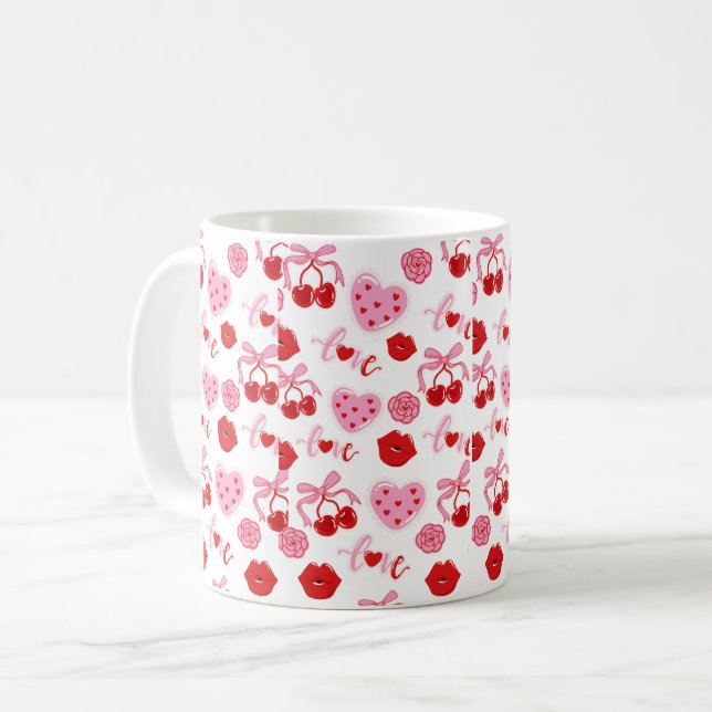 Cherry Clube Mug– Cute Aesthetic MUG (Front Left)