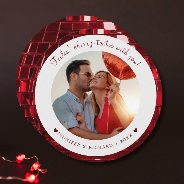 Cherry Coded Personalised Valentine's Day Photo Holiday Card (Cherry Coded Personalized Valentine's Day Photo Holiday Card)