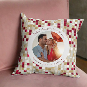 Cherry Coded Valentine's Day Custom Photo  Cushion