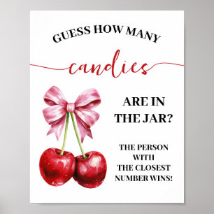 Cherry Coquette How many Candies Shower Game Sign