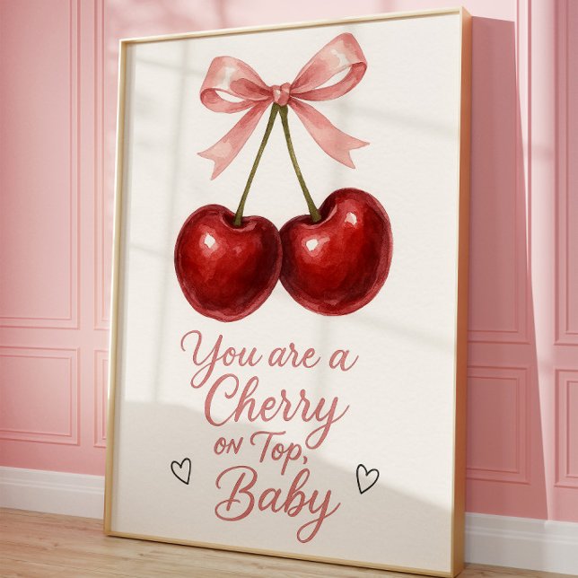 Cherry Coquette Wall Art Print | Cute Pink Cherry (Creator Uploaded)