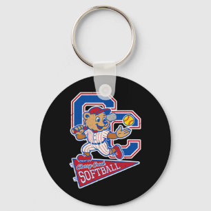 Cherry Creek High School Softll With Mascot Key Ring