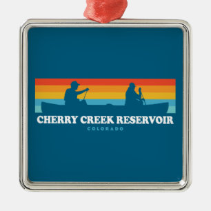 Cherry Creek Reservoir Colorado Canoe Metal Ornament