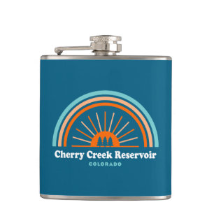 Cherry Creek Reservoir Colorado Rainbow Hip Flask