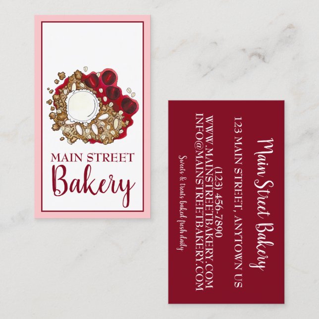 Cherry Crumble Cobbler Dessert Bakery Chef Business Card (Front/Back)