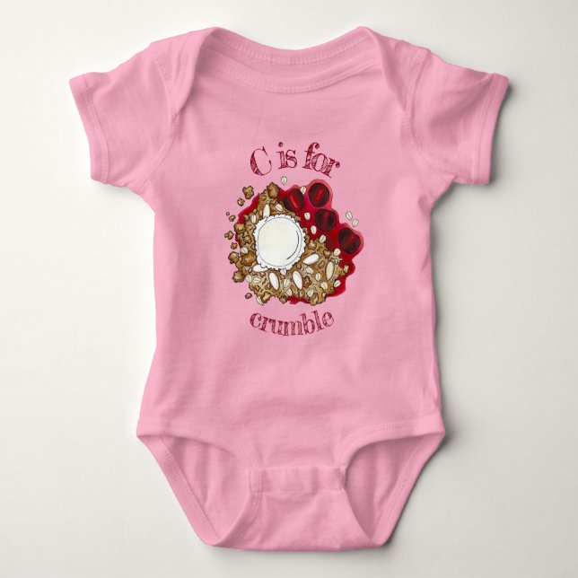 Cherry Crumble Cobbler Dessert Ice Cream Food Baby Bodysuit (Front)