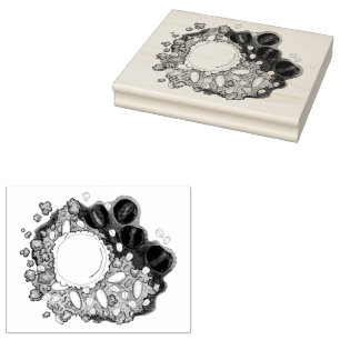 Cherry Crumble Cobbler Dessert Ice Cream Food Rubber Stamp
