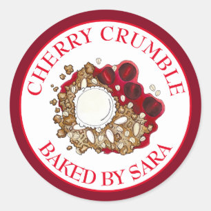 Cherry Crumble Cobbler Homemade Baked By Classic Round Sticker