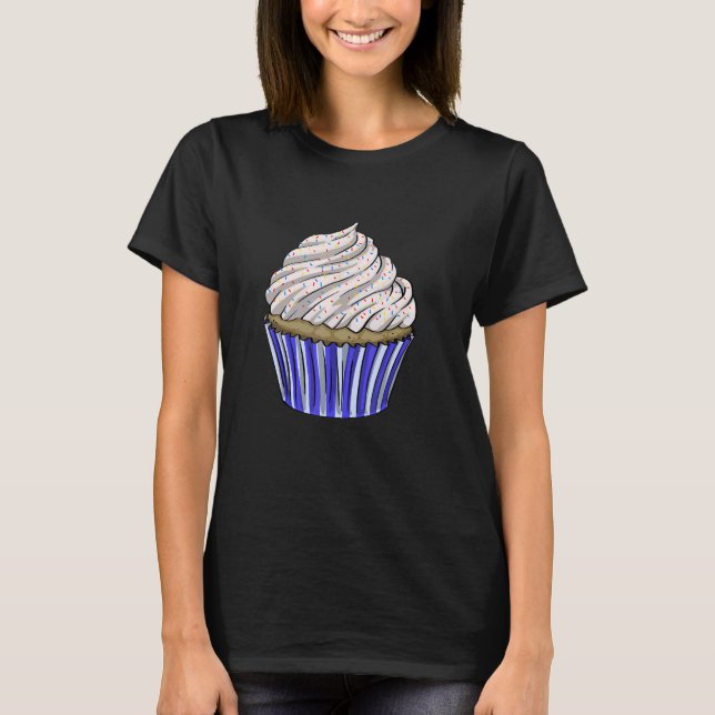 Cherry Cup Cakes Sprinklers  Women Baking Muffins  T-Shirt (Front)