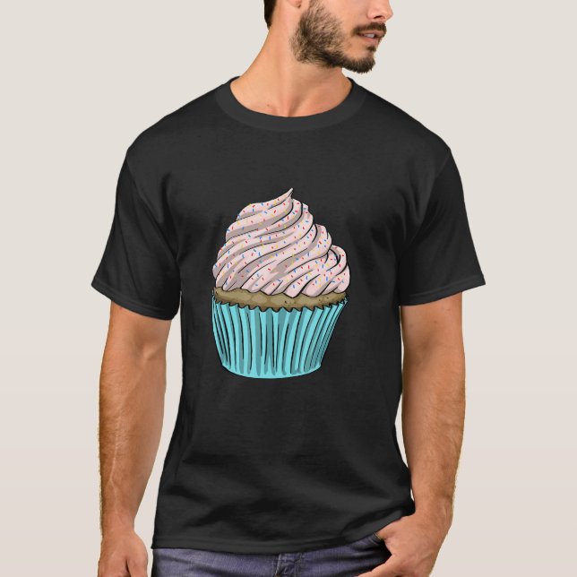 Cherry Cup Cakes Sprinklers  Women Baking Muffins  T-Shirt (Front)
