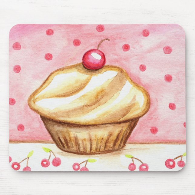 Cherry Cupcake Art Mousepad (Front)