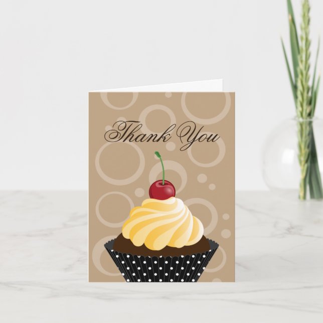 Cherry Cupcake Bakery Thank You Cards (Front)