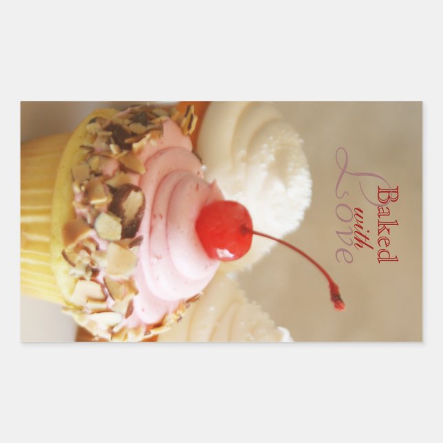 Cherry Cupcake Baking Stickers (Front)