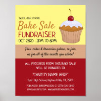 Cherry Cupcake, Charity Bake Sale Event Advert